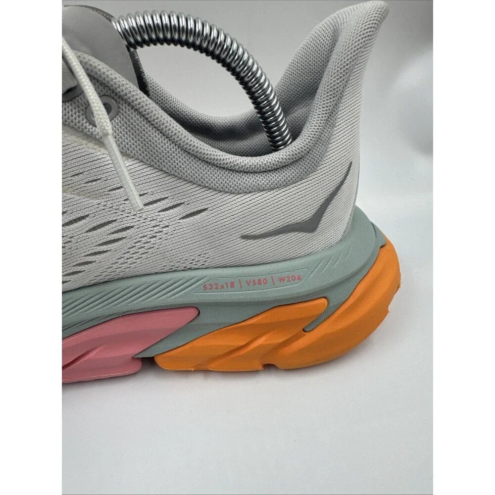 Hoka One One Women’s Clifton Edge Running Shoes Us10 Gray Pink Orange 1110511